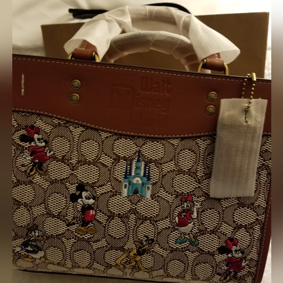 🎀NWT Coach Outlet Disney X Coach Rogue 25 Signature Textile Mickey Mouse - Picture 12 of 14